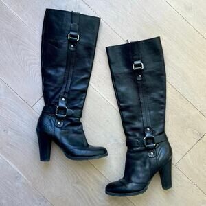Tall Black Leather Boots